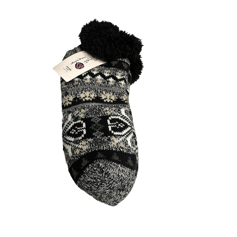 1 pair‎ secret treasures womens slipper socks grippers thick shoe size 4-10